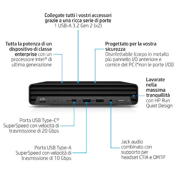 HP Elite Mini 800 G9 – Intel Core i7-14700, 32 GB RAM, SSD 1 TB - immagine 2