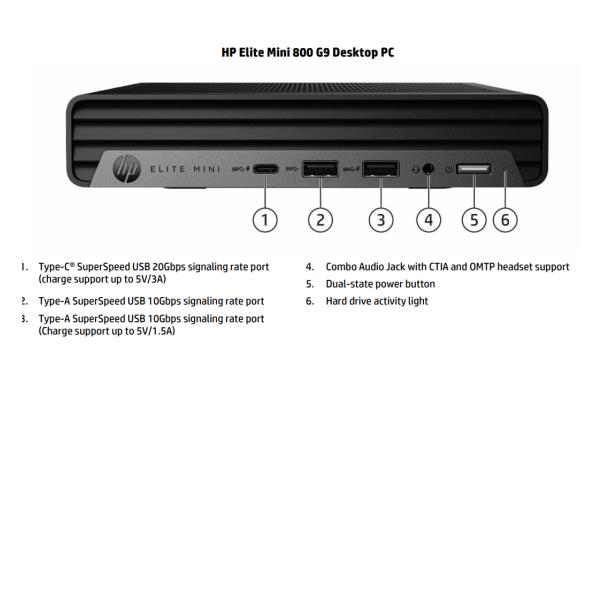 HP Elite Mini 800 G9 – Intel Core i5-14500, 16 GB RAM, SSD 512 GB - immagine 4