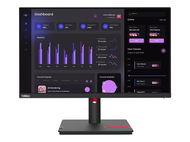 ThinkVision T24i-30 23.8" FHD Monitor - HDMI, DP - immagine 2