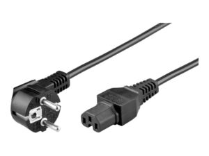 High-power connection cord, 2 m black - C15-EU